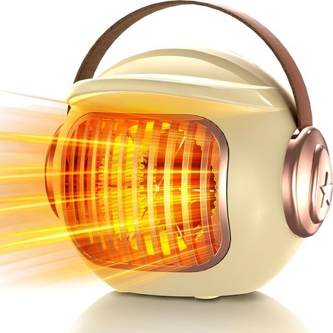Chauffage électrique, chauffage portable PTC 500 W avec protection contre la surchauffe et le basculement, adapté à l'hiver (1/5)