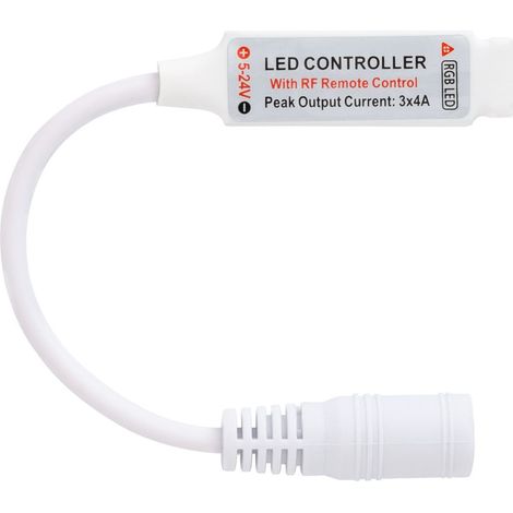 Controlador Regulador Mini Tira LED RGB 12-24V DC con Mando RF (1/2)