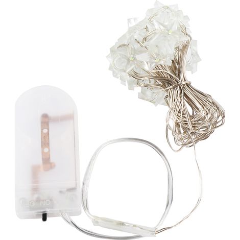 Guirlande lumineuse féérique à 20 LED en forme d'étoiles pour chambre, pelouse, jardin, décoration de Noël, blanc froid (1/5)