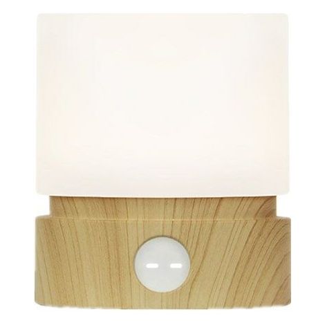 DEESSE SHOP - Minuterie de veilleuse, lampe de chevet de chambre à coucher, lampe de bureau, lumière d'aide au sommeil, veilleuse, grain de bois, lumière rechargeable à LED, intensité variable, alimen (1/5)