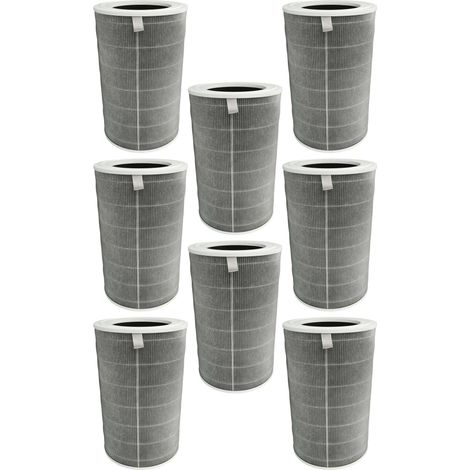 vhbw 8x Aktivkohlefilter Ersatz für Xiaomi 6934177743672, M15R-FLP-GL für Luftreiniger - H12 Luftfilter Grau Weiß