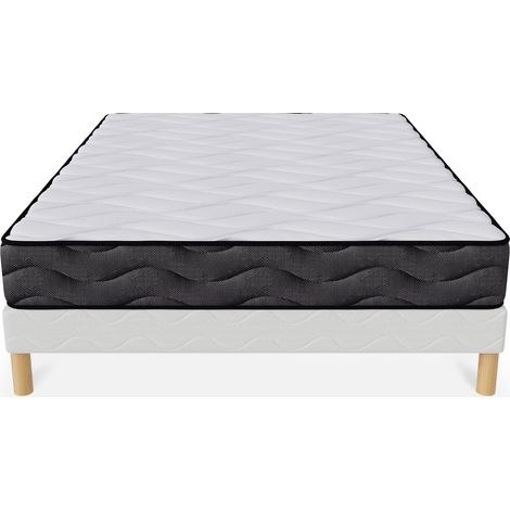 Mobilier Deco – Ensemble sommier tapissier et matelas mousse 20 cm – Dimensions 140x190 cm – Confort optimal pour nuits réparatrices (1/5)