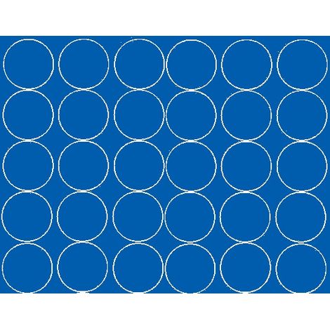 Autocollants ronds de 7 cm, pastilles bleues brillantes, 30 pièces