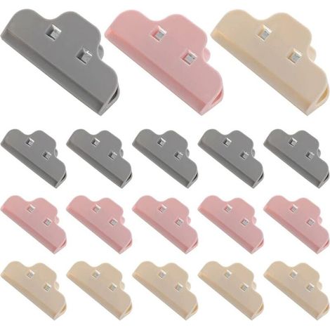 Alimentaire D'étanchéité Clips,18 Pièces Clip Fermeture Cuisine Coloré Durable Clips D'étanchéité En Plastique Réutilisable Clip Fermeture Sachet pour Aliments et Collation Stockage (1/5)