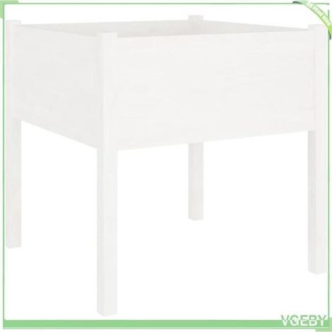 Jardinière - FAFEICY - 810811 - Bois de pin massif - Blanc mat - 70x70x70 cm (1/5)