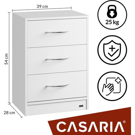 Nachttisch mit schubladen weies mdf 54 x 39 x 28 cm (1/5)