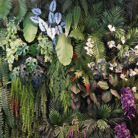 papier peint panoramique feuilles de la jungle vert et violet  - Sanders & Sanders (1/5)