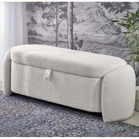 Banc d'intérieur couleur crème avec coffre de rangement GALLION (1/5)