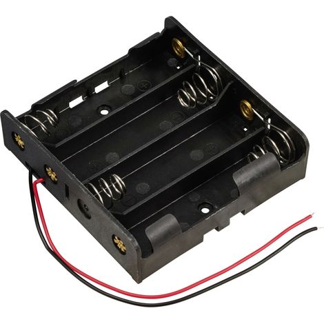TRU COMPONENTS TC-13220716 Batteriehalter 4x 18650 Kabel (L x B x H) 76 x 79 x 21 mm
