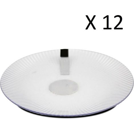 Assiette plate ronde - JUANIO - Lot de 12 - Diamètre 25 cm - Plastique incassable (1/3)