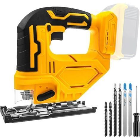 Scie sauteuse sans fil compatible avec batterie Dewalt 20 V Max, outil de coupe de scie sauteuse 400 W 2700 tr/min, coupes biseautées à 45° avec lames de scie sauteuse pour coupe droite/courbe/cercle
