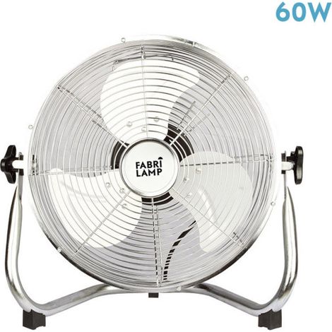 FABRILAMP Industrieventilator Libis 60w Chrom 40d 3 Stufen 44x48,5x27,5 Cm