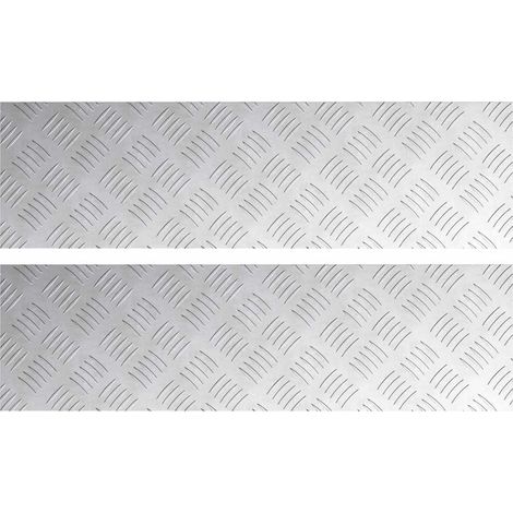 Plaques à damier 2 pcs Argent 70 x 20 cm Aluminium CFW659376 (1/5)