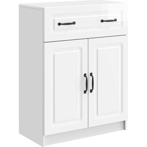 Credenza Bianco Lucido 66 x 34,5 x 87 cm Legno ingegnerizzato vidaXL
