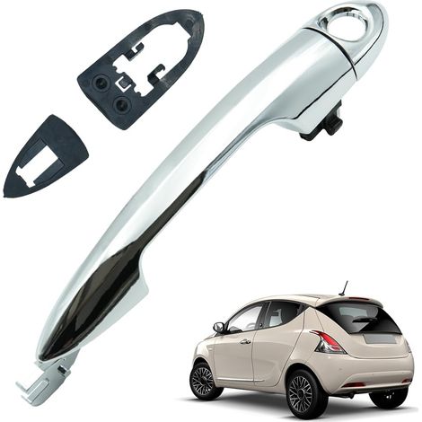 Manija de puerta de coche, kit de manija de puerta exterior de coche compatible con Ypsilon 2011-2020 Mito 2008-2016 Giulietta 2010-2017