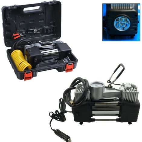 Compresseur 2 Cylindres 12v 85lt 150psi Voiture Moto Torche Voyage Maison + Valise (1/4)