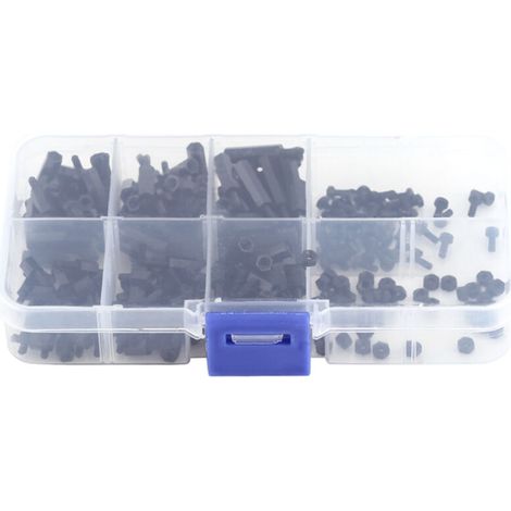 Kit d'assortiment de 250 vis d'entretoise hexagonales M2 en nylon (entretoise mâle M2 C)
