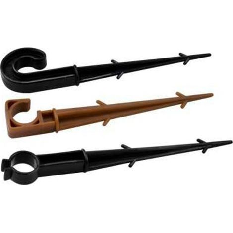 Sac de 50 piquets de guidage pour tuyaux Microtube - Piquet de club 16 mm - 20 mm noir,. (1/5)