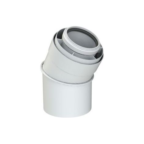 Brötje Bogen DN 60/100 30 Grad konzentrisch K60 KB30 AL/PPS weiß, 7308321 (1/2)