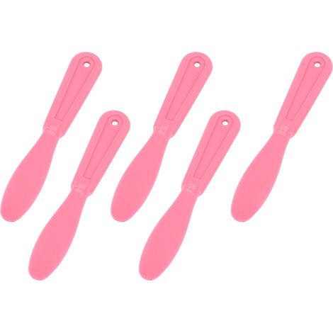 Lot de 5 spatules à plâtre en plastique, design ergonomique, faciles à nettoyer, résistantes à l'usure, pour mélanger et remuer, couleur rose rouge. (1/5)