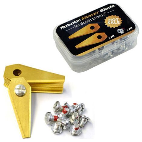 ALLIANDISLot de 30 lames en titane pour robot tondeuse Bosch Indego Lames ultra coupantes avec vis Longueur 49mm pour coupe précise (1/4)