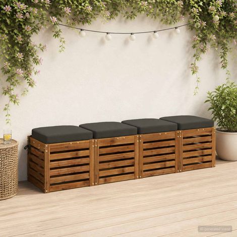 vidaXL Cojines de asiento de 4 piezas SOEST 4 pcs 100% Poliéster (1/5)