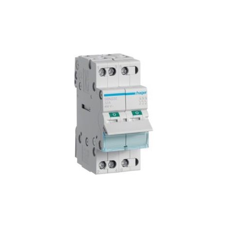 Hager Interrupteur 3 Pôles Vert Modulaire 32A (1/2)