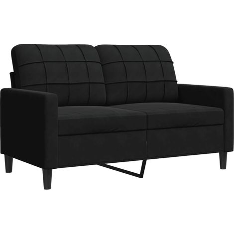 Canapé  Sofa à 2 places Noir 120 cm Velours (1/5)