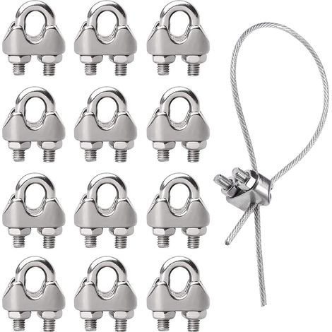 Fascette per cavi in acciaio inox M3, confezione da 12, fissaggio a U, adatte per applicazioni industriali e domestiche, carico e scarico merci. - AquaForge (1/5)