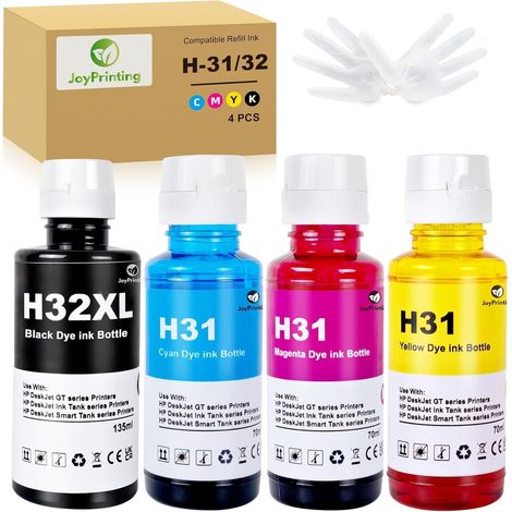 32XL Encre compatible avec HP 31XL 32XL Cartouches d'encre pour Smart Tank 502 510 513 514 517 532 533 534 536 539 617 670 675 720 725 750 755 790 790 Taille 95 05 6001 6005 6006 7001 7005 (1/5)