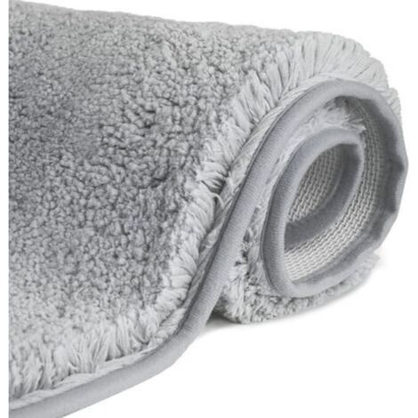Tapis de bain antidérapant en microfibre à longs poils, lavable en machine, ultra-absorbant et moelleux – idéal pour la salle de bain, la douche et la baignoire (1/5)