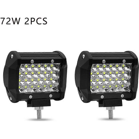Barre lumineuse de travail LED 4/2 pièces 12-24 V, phares LED, projecteurs antibrouillard à diode pour quad, tracteur, moto, accessoires tout-terrain 4 x 472 W (2 pièces) (1/5)