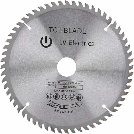 Lame De Scie Circulaire - 180 mm - 60 Dents - Carbure De Tungstène - Pour Acier Aluminium Bois Plastique - 1 Pièce (1/5)