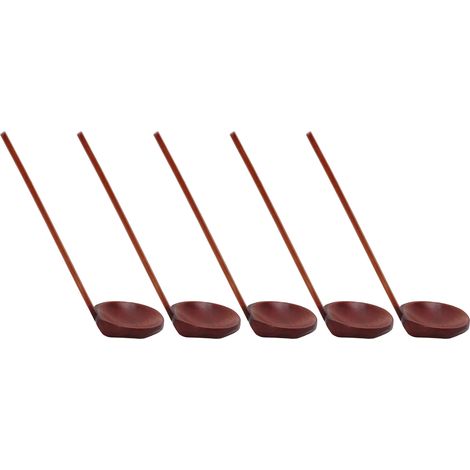 Lot de 5 cuillères en bois, manche robuste, polies à la main, légères, imitation écaille de tortue japonaise, idéales pour les restaurants et les cadeaux. Non poreuses. (1/5)