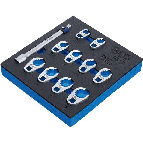 Insert de Servante d Atelier 1/6 - Jeu de 11 Clés Crowfoot 10-19 mm - Acier Résistant - Accès Facile aux Tuyauteries - D-Work (1/5)