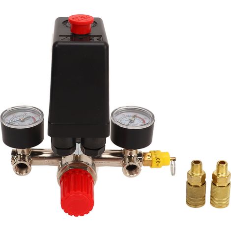 Interrupteur de Pression pour Compresseur d'Air - Kit Valve de Commande avec Port Laiton 3 en 1 Style US (1/5)