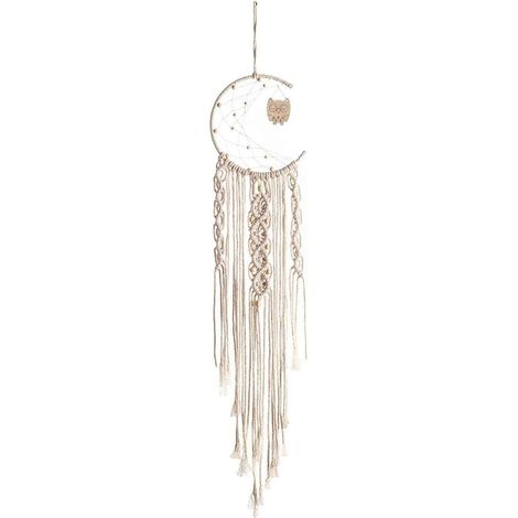 macramé Dream Catcher tenture Murale Tapisserie Coton Dreamcatcher Hibou Boho décorations pour la Maison Ornements de Mariage Artisanat Cadeaux (Hibou) (1/5)