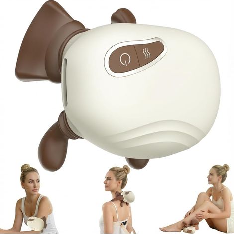 Massaggiatore bionico per il collo, massaggiatore ricaricabile per collo e spalle con funzione riscaldante, massaggiatore elettrico portatile senza fili per la schiena, ideale per la casa. (1/5)