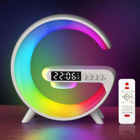 Réveil Lumineux, Lumière du Jour, Réveil Lever du Soleil avec Lumière, Lampe de Table avec Haut-Parleur Bluetooth, Lumières pour Adultes et Enfants, Décoration de Chambre à Coucher, Cadeau (1/4)