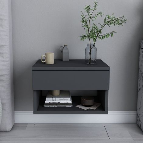 Nachttisch Jamot Anthrazit Melamin 44,6x31,9x31,9 cm