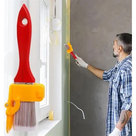 Pennelli per pittura - Pennello a blocco - Pittura murale - Set di 3 pennelli per pittura - Pennelli per rifinitura bordi con blocco angolare, separatori di colore - Strumento per bordi - Giallo - 20 (1/5)
