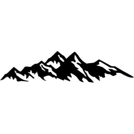 Décoration Murale en Métal Montagnes et Arbres Noir, Art Mural en métal Minimaliste Décoration Mur 45x21.4cm Moderne Montagnes Mural Art Suspendu Silhouette Décoration Intérieur Extérieur (1/5)