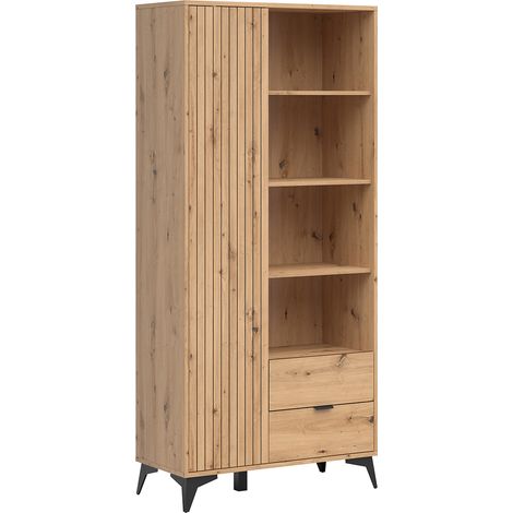 Liberia 1 anta 2 cassetti Mao marrone effetto quercia 197cm