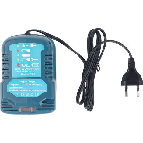 Chargeur portable mini compact pour batteries lithium HIKOKI BSL1830, BSL1840, BSL1850, BSL36A18 et BSL36818 (18 V et 36 V).