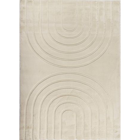 Tapis intérieur beige doux antidérapant lavable machine - 160 x 230 cm (1/5)