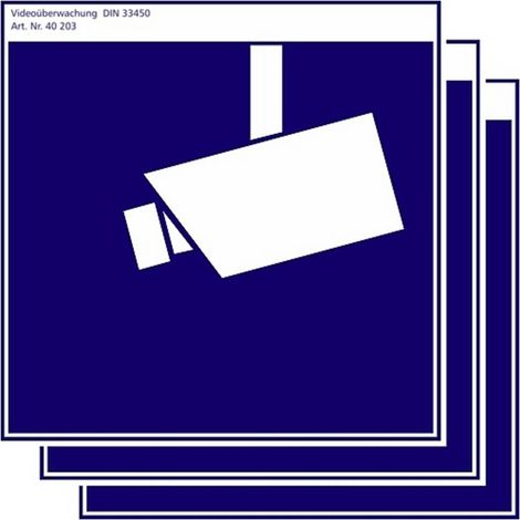 LOT DE 3 AUTOCOLLANTS DE SURVEILLANCE VIDÉO 40203 BLEU, BLANC (L X H) 100 MM X 100 MM INDEXA (1/3)