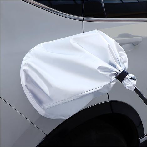 Housse de protection étanche pour chargeur de voiture (blanche), protection contre la pluie et la poussière pour chargeurs de véhicules électriques, étui de protection à adsorption magnétique pour pri (1/5)