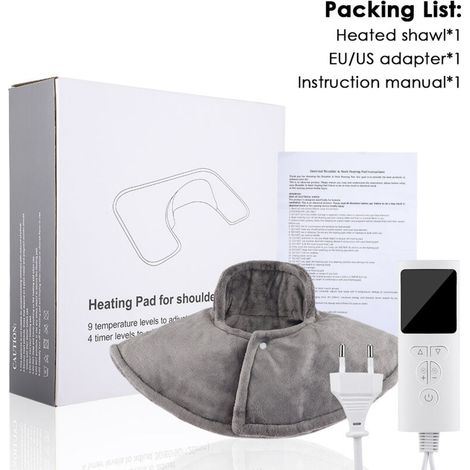 Cervical Ultra Doux - Coussin Chauffant Électrique Nuque, Cou - Tissu Hypoallergénique, 9 Températures, Chauffage Rapide, Protection contre Surchauffe, Lavable en Machine