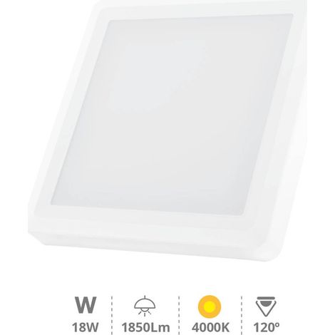 Downlight superficie LED cuadrado Vasan 18W 4000K Blanco (1/5)