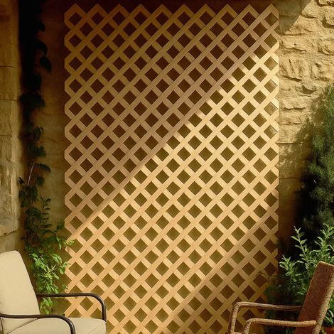 Panneau de treillis en bois sans cadre 100 x 200 cm  Carrés de 1,8 cm  Treillis décoratif pour jardin  Décoration intérieure (1/5)